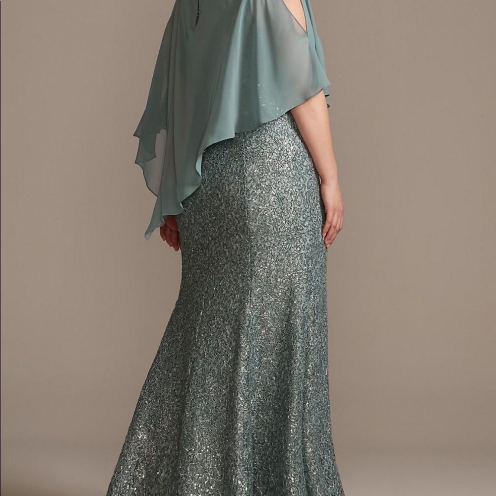 Crystal Cold Shoulder Capelet Formal Dress Size 20W